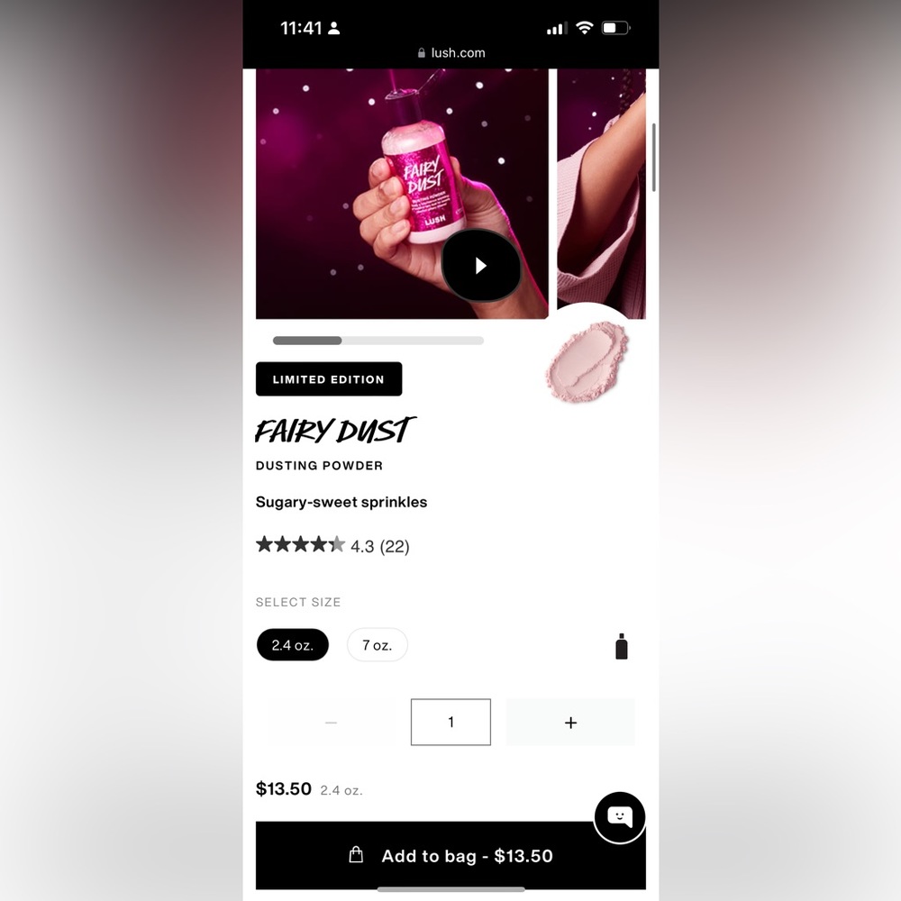 Brand new fairy dust from lush